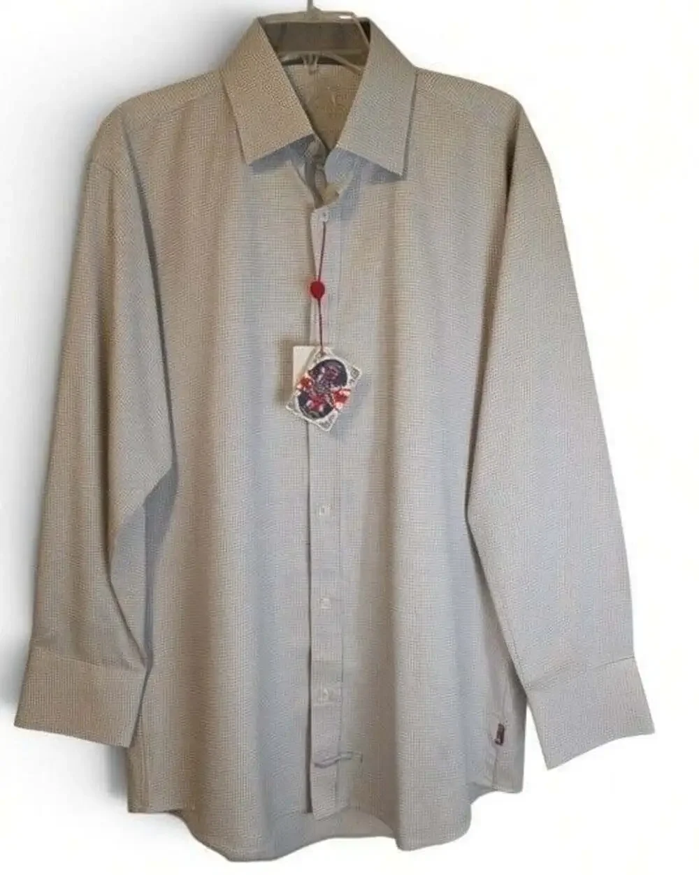 English Laundry Long Sleeve Dress Shirt Grid Print Sz Large
